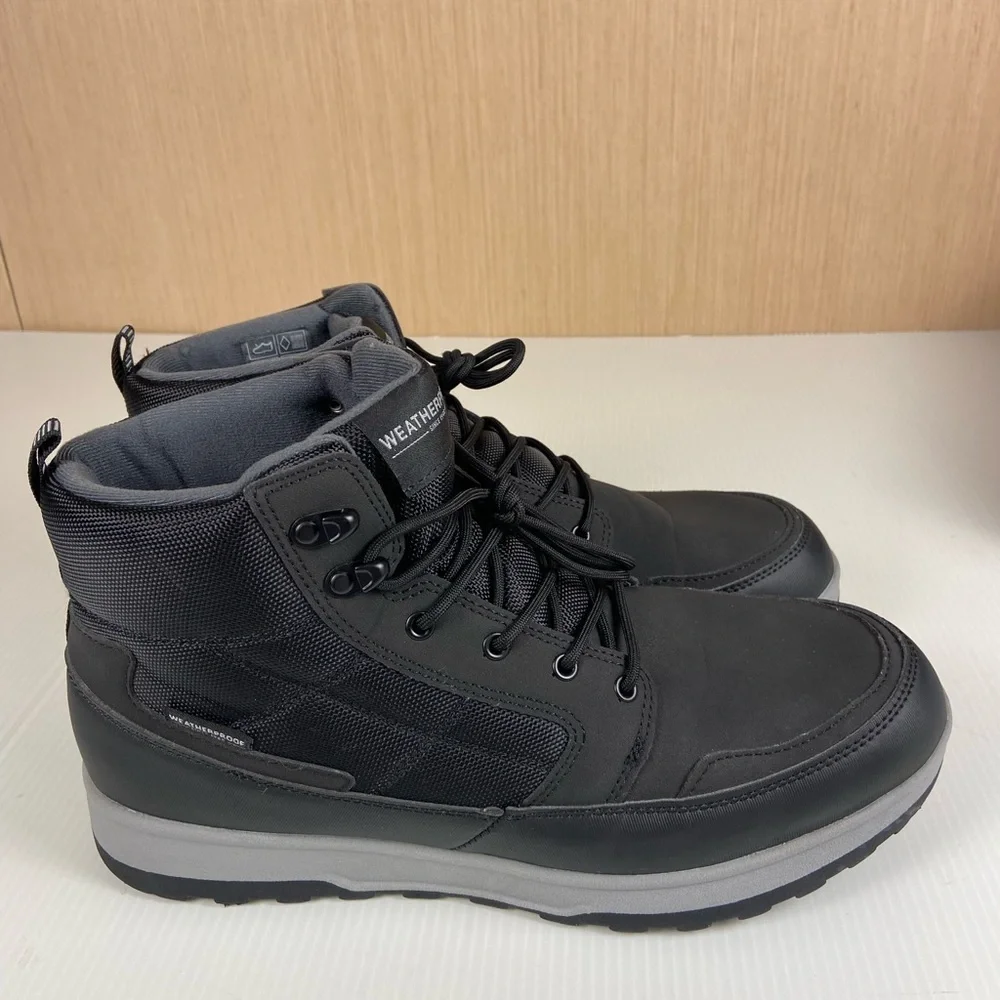 Weatherproof Jenkins Men’s 13 Black Winter Hiking Boots Memory Foam Lace Up